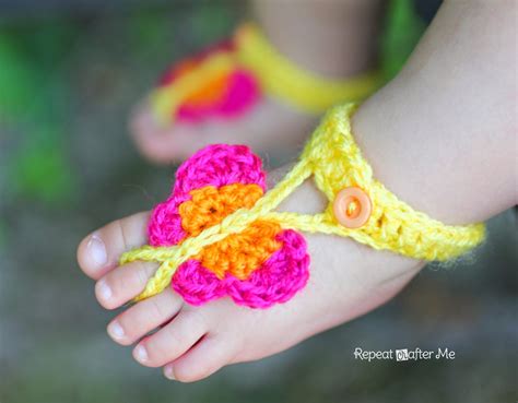 barefoot sandals crochet pattern free|free baby barefoot sandals pattern.